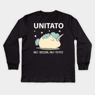 Unitato half unicorn and half potato Kids Long Sleeve T-Shirt